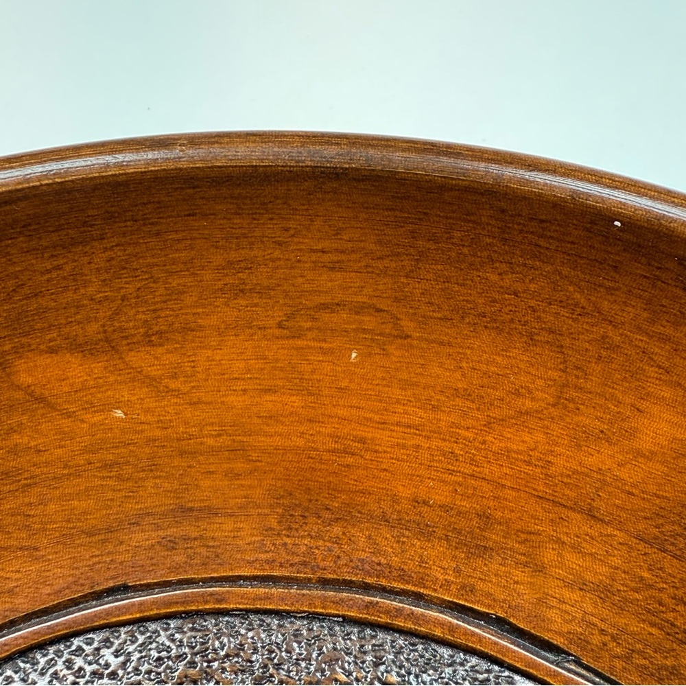 Vintage Folk Art Japanese Mid Century Intricate Laquared Hand Carved Wood Plate - Picture 7 of 12